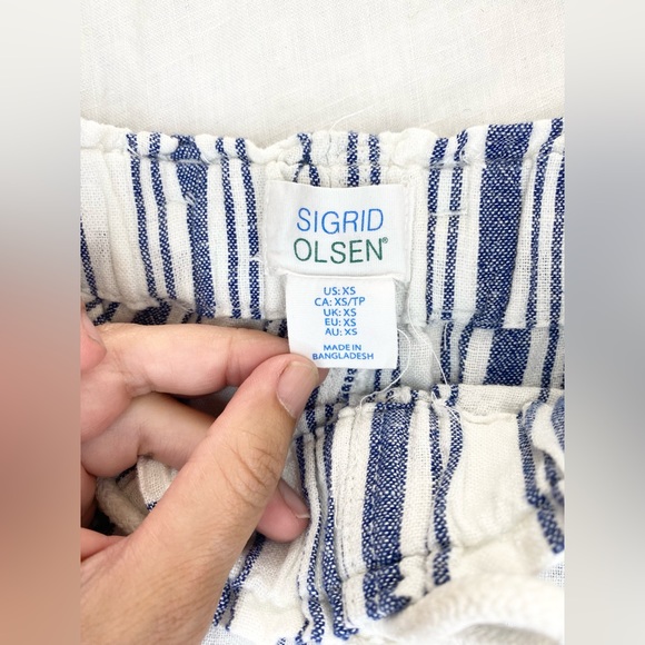 SIGRID OLSEN Linen Blend Striped Pants - Picture 7 of 12